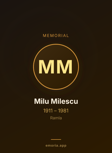Memorial portrait of Milu Milescu