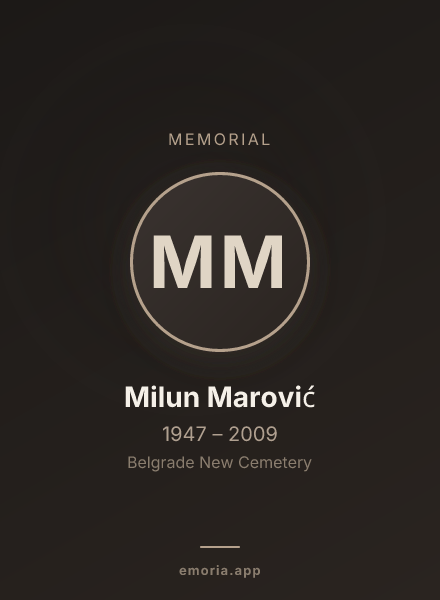 Memorial portrait of Milun Marović