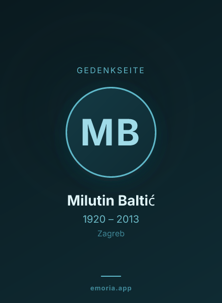 Gedenkportrait von Milutin Baltić