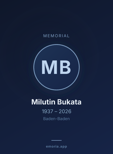 Memorial portrait of Milutin Bukata