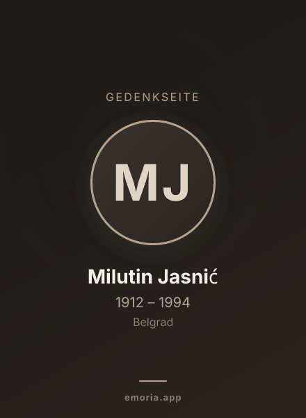 Gedenkportrait von Milutin Jasnić