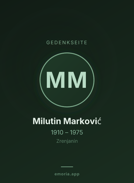 Gedenkportrait von Milutin Marković