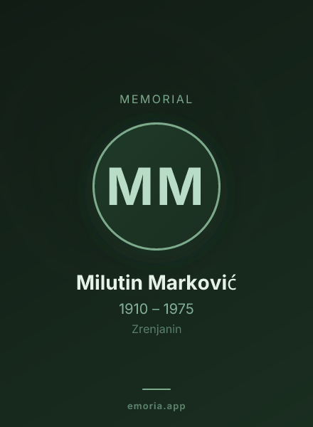 Memorial portrait of Milutin Marković