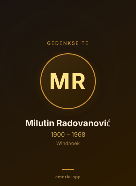 Gedenkportrait von Milutin Radovanović
