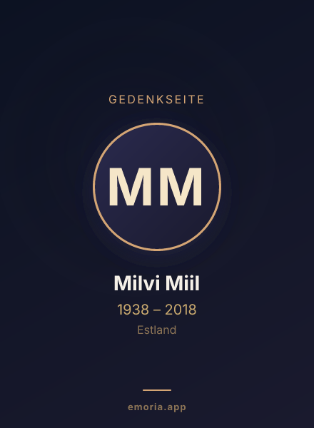 Gedenkportrait von Milvi Miil