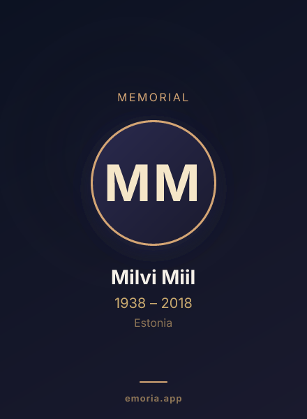 Memorial portrait of Milvi Miil