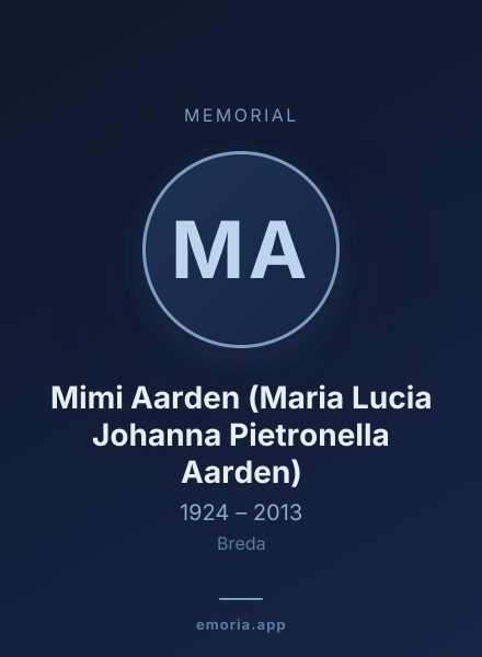 Memorial portrait of Mimi Aarden (Maria Lucia Johanna Pietronella Aarden)