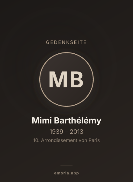 Gedenkportrait von Mimi Barthélémy