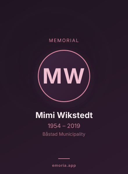 Memorial portrait of Mimi Wikstedt