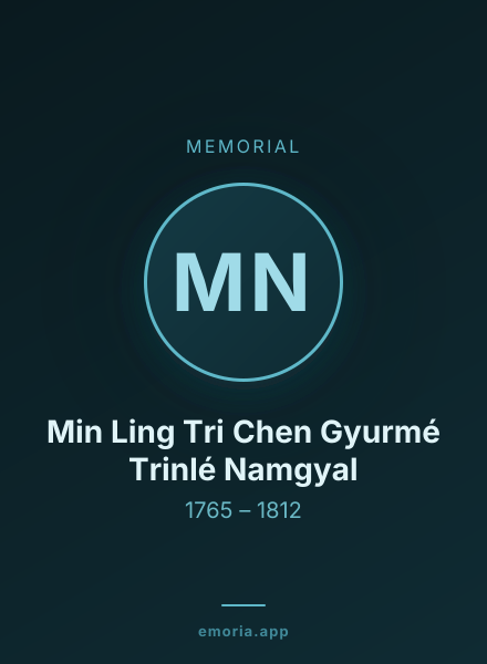 Memorial portrait of Min Ling Tri Chen Gyurmé Trinlé Namgyal