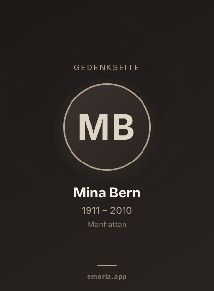 Gedenkportrait von Mina Bern