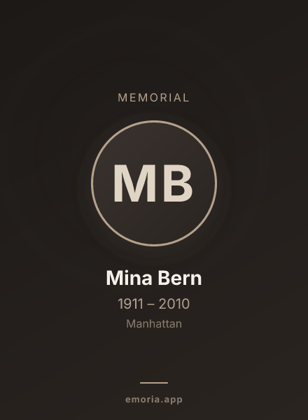 Memorial portrait of Mina Bern