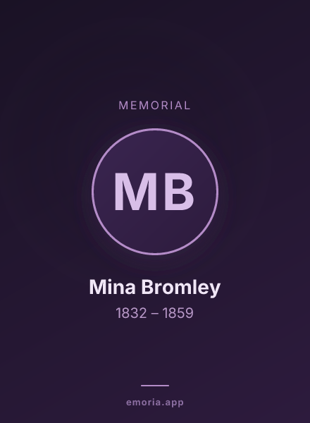 Memorial portrait of Mina Bromley