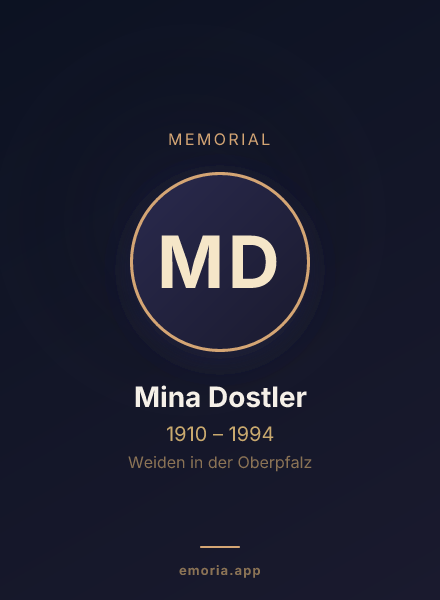 Memorial portrait of Mina Dostler