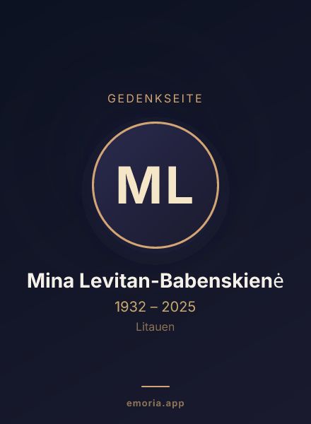 Gedenkportrait von Mina Levitan-Babenskienė
