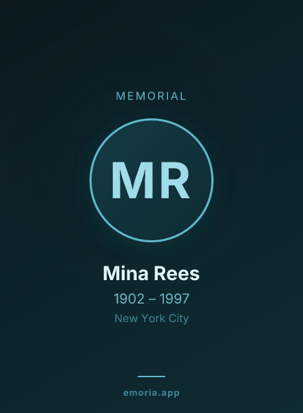 Memorial portrait of Mina Rees