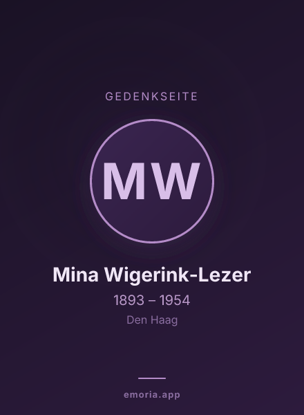 Gedenkportrait von Mina Wigerink-Lezer