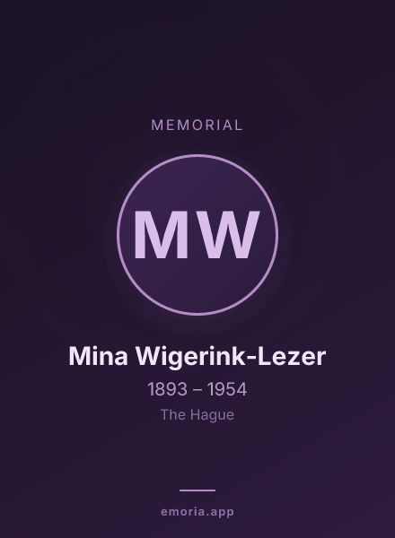 Memorial portrait of Mina Wigerink-Lezer