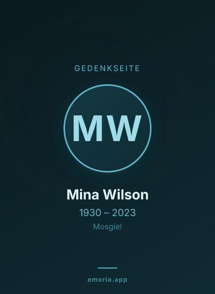 Gedenkportrait von Mina Wilson