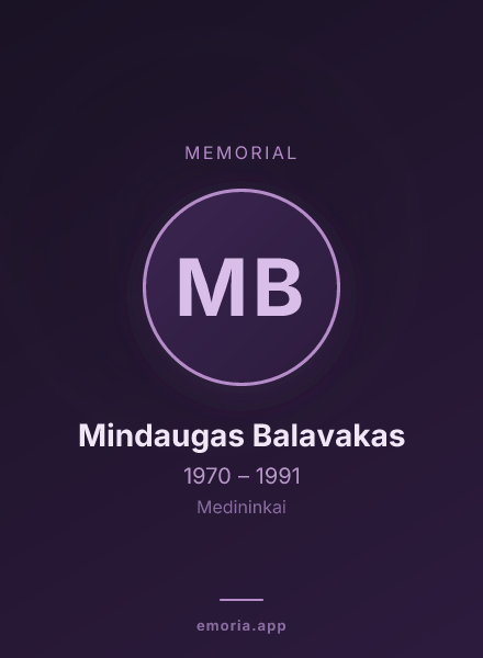 Memorial portrait of Mindaugas Balavakas