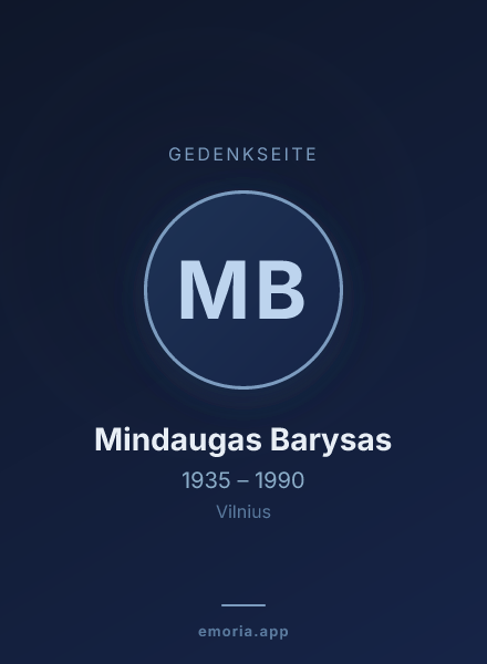 Gedenkportrait von Mindaugas Barysas
