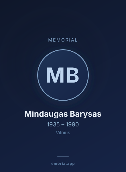 Memorial portrait of Mindaugas Barysas