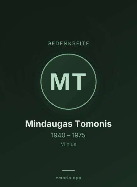 Gedenkportrait von Mindaugas Tomonis