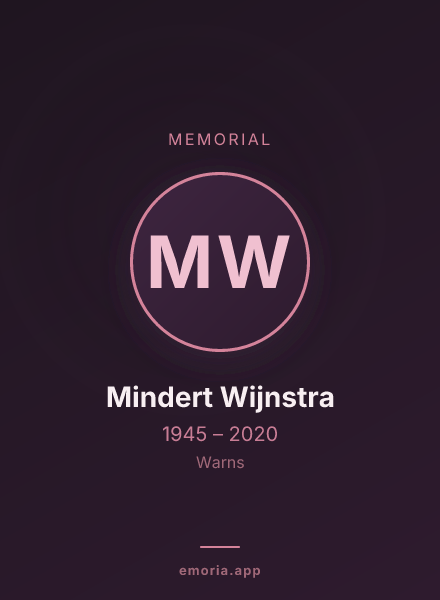 Memorial portrait of Mindert Wijnstra