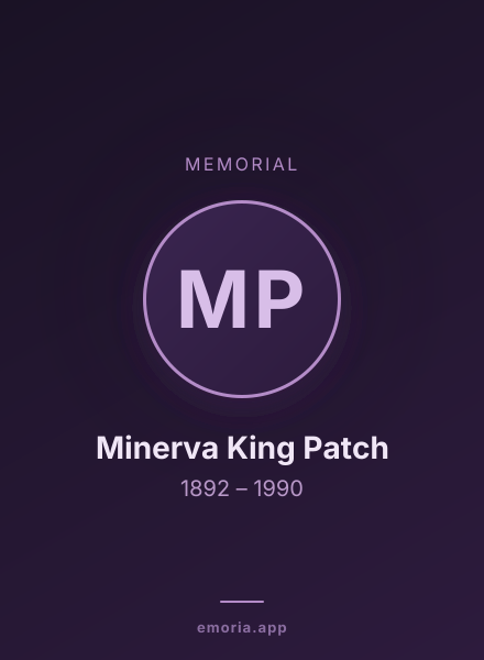 Memorial portrait of Minerva King Patch