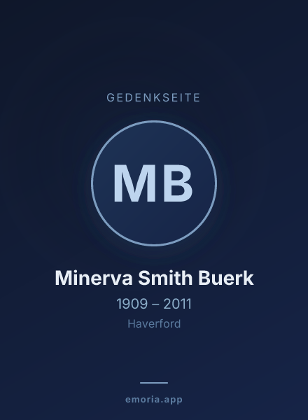 Gedenkportrait von Minerva Smith Buerk