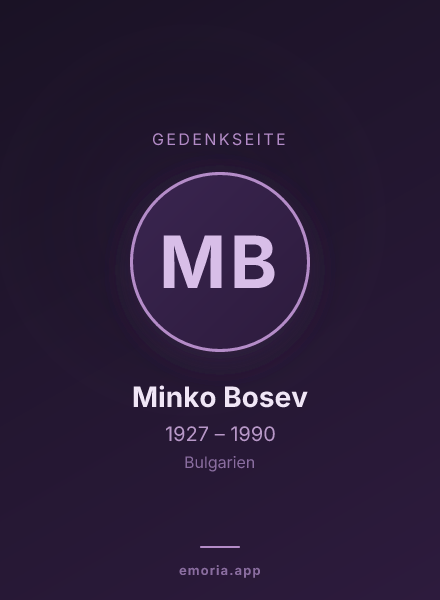 Gedenkportrait von Minko Bosev