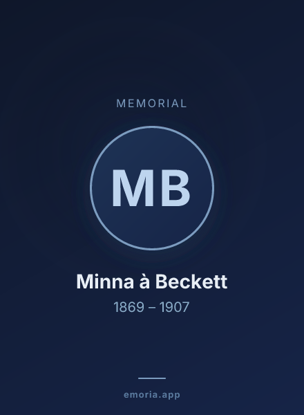 Memorial portrait of Minna à Beckett
