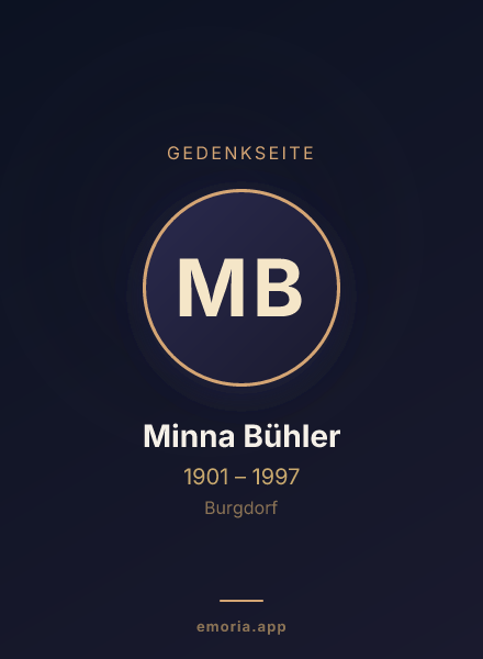 Gedenkportrait von Minna Bühler
