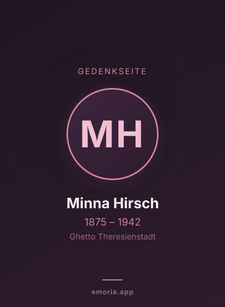Gedenkportrait von Minna Hirsch