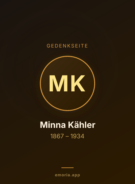 Gedenkportrait von Minna Kähler