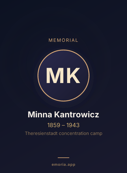 Memorial portrait of Minna Kantrowicz