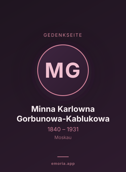 Gedenkportrait von Minna Karlowna Gorbunowa-Kablukowa