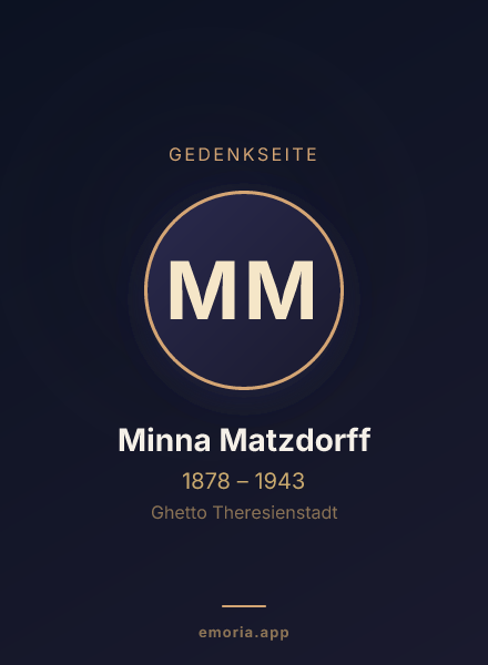 Gedenkportrait von Minna Matzdorff