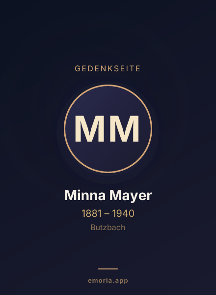 Gedenkportrait von Minna Mayer