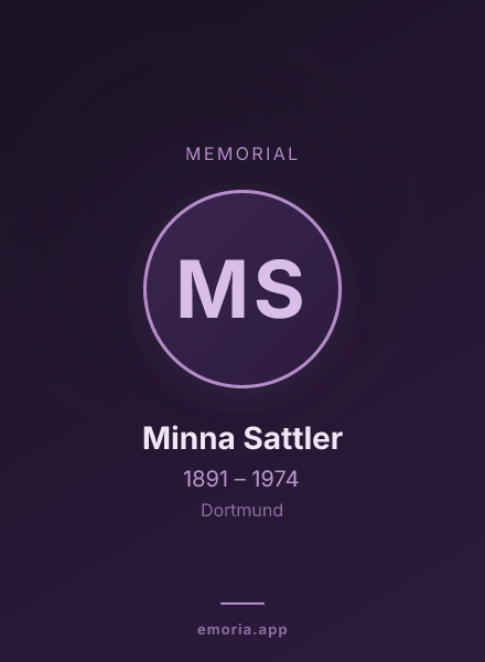 Memorial portrait of Minna Sattler