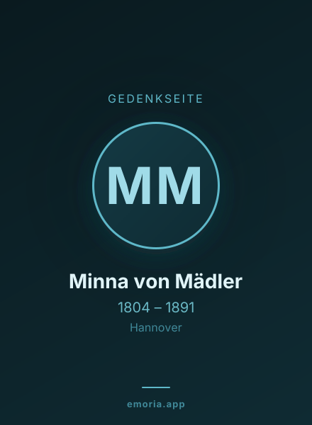 Gedenkportrait von Minna von Mädler