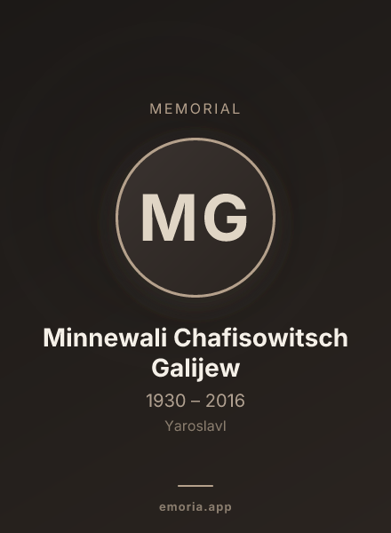 Memorial portrait of Minnewali Chafisowitsch Galijew