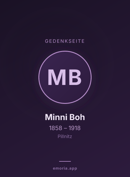 Gedenkportrait von Minni Boh