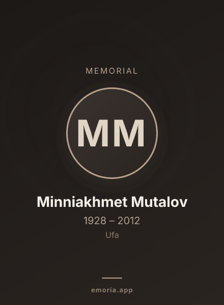 Memorial portrait of Minniakhmet Mutalov