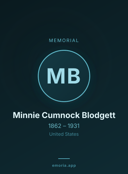 Memorial portrait of Minnie Cumnock Blodgett