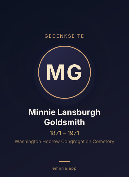 Gedenkportrait von Minnie Lansburgh Goldsmith