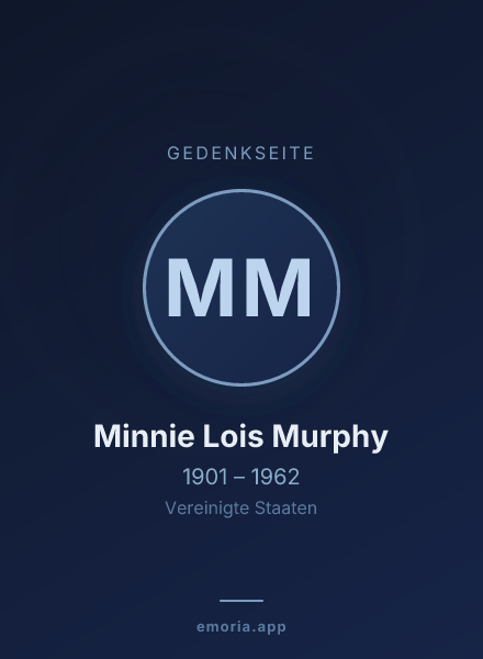 Gedenkportrait von Minnie Lois Murphy
