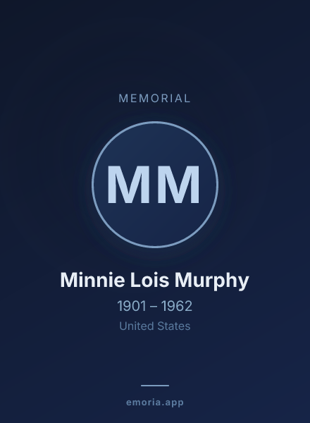 Memorial portrait of Minnie Lois Murphy