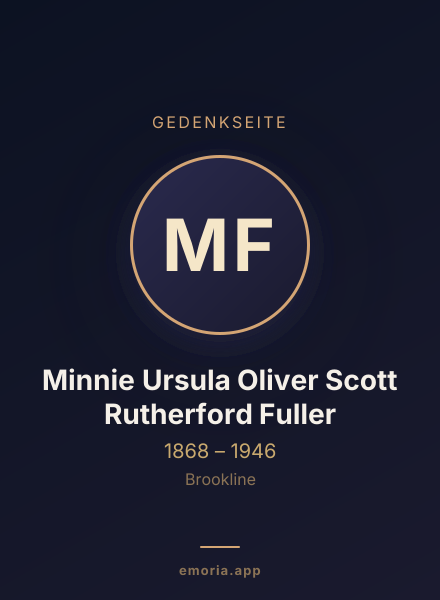 Gedenkportrait von Minnie Ursula Oliver Scott Rutherford Fuller