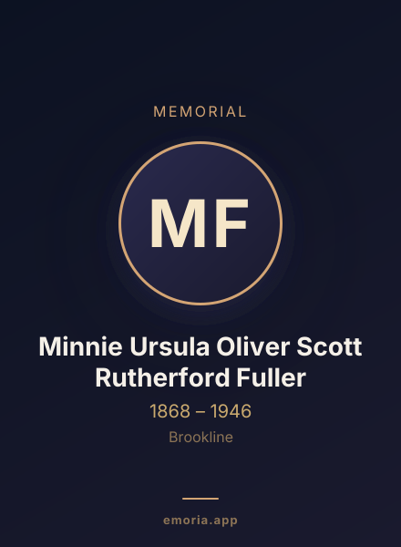 Memorial portrait of Minnie Ursula Oliver Scott Rutherford Fuller